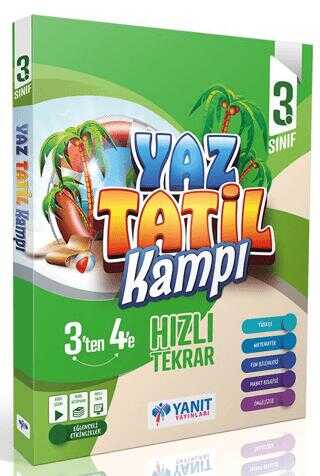 Yanıt Yayınları 3. Sınıf(3den 4e)Geçenler İçin %100 Yeni Müfredat Tüm Dersler Yaz Tatil Kitabı